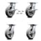 Service Caster 8 Inch Thermoplastic Caster Set with Roller Bearing 4 Swivel Lock and 2 Brake SCC-35S820-TPRRD-SLB-BSL-2-BSL-2 - alternate 1